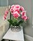 Giulia Real Touch Pink White Orchid Arrangement in Beveled Silver Vase